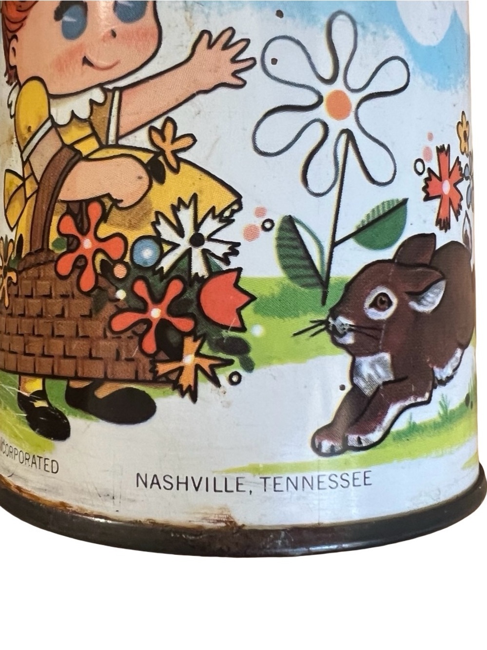 Vintage 60s Kewtie Pie Metal Thermos w Screw Cap Aladdin 8oz 1967 Made in USA - Picture 5 of 9